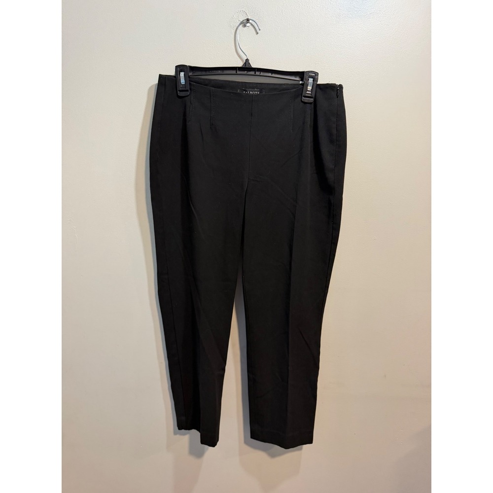 Talbots Petites Black Ankle Pants Side Zip Trousers 8P Dress Slacks 2305